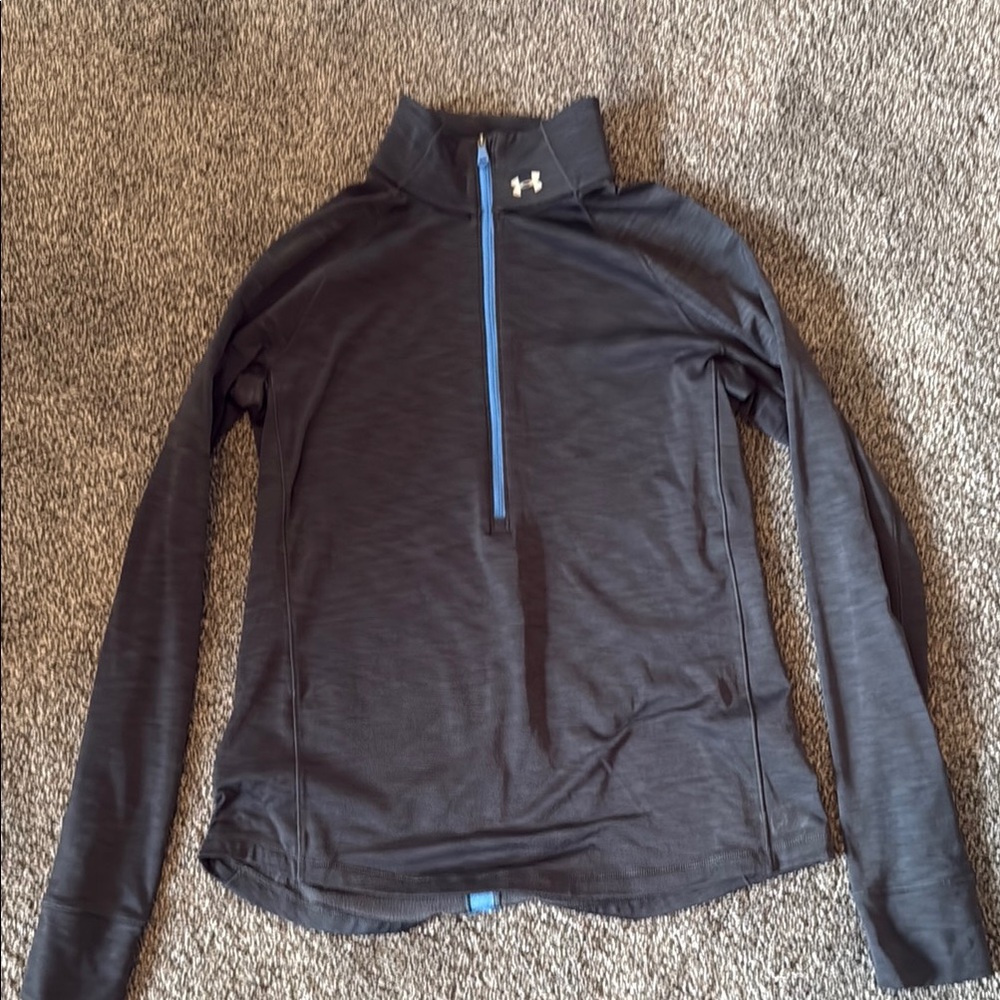 Under Armour Charcoal Long Sleeve with Blue Zip